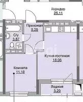 2-комнатная квартира: Ижевск, улица имени В.С. Тарасова, 1 (38.4 м) - Фото 1