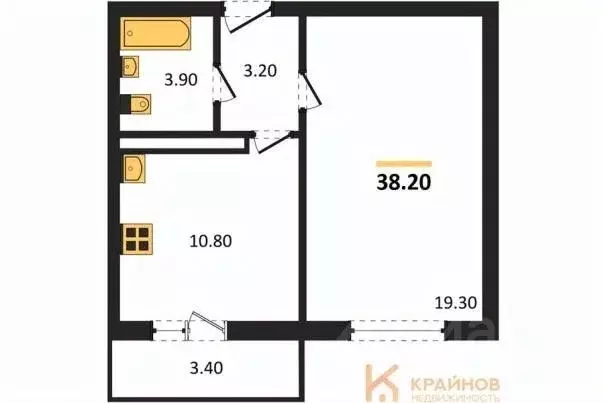 1-к кв. Воронежская область, Воронеж ул. Шидловского, 38 (38.2 м) - Фото 1
