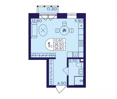 Продаётся квартира-студия, 27 м - Фото 1