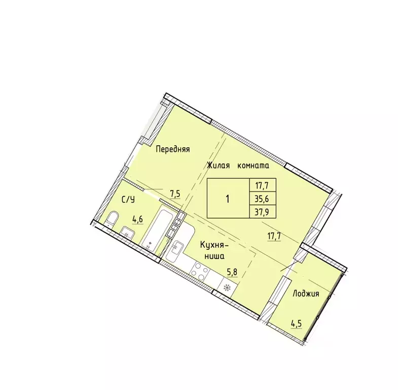 1-к кв. Приморский край, Артем  (37.9 м) - Фото 1