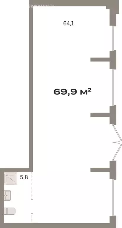 Торговая площадь (69.93 м) - Фото 1