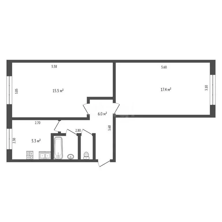 2-комнатная квартира: Абакан, Пирятинская улица, 25 (47.6 м) - Фото 1