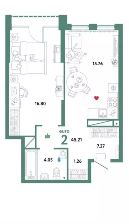 1-комнатная квартира: Екатеринбург, Сибирский тракт, 24Д (45 м) - Фото 1