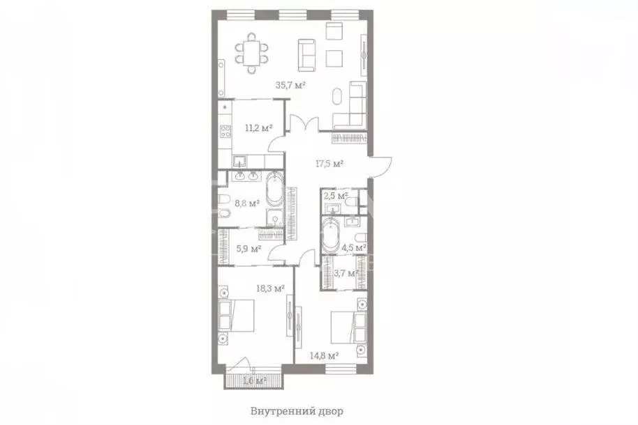 3-комнатная квартира: Москва, улица Большая Полянка, 44 (123 м) - Фото 0