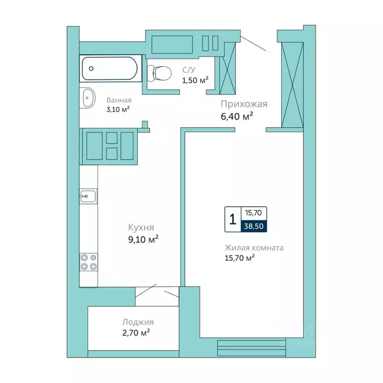 1-к кв. Ростовская область, Батайск  (38.5 м) - Фото 1