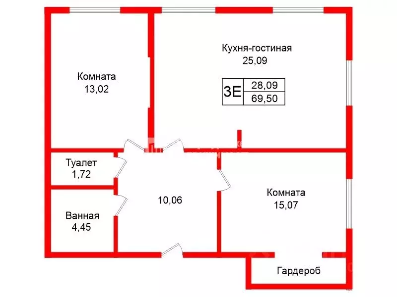 2-к кв. Ленинградская область, Мурино Всеволожский район, ул. ... - Фото 1