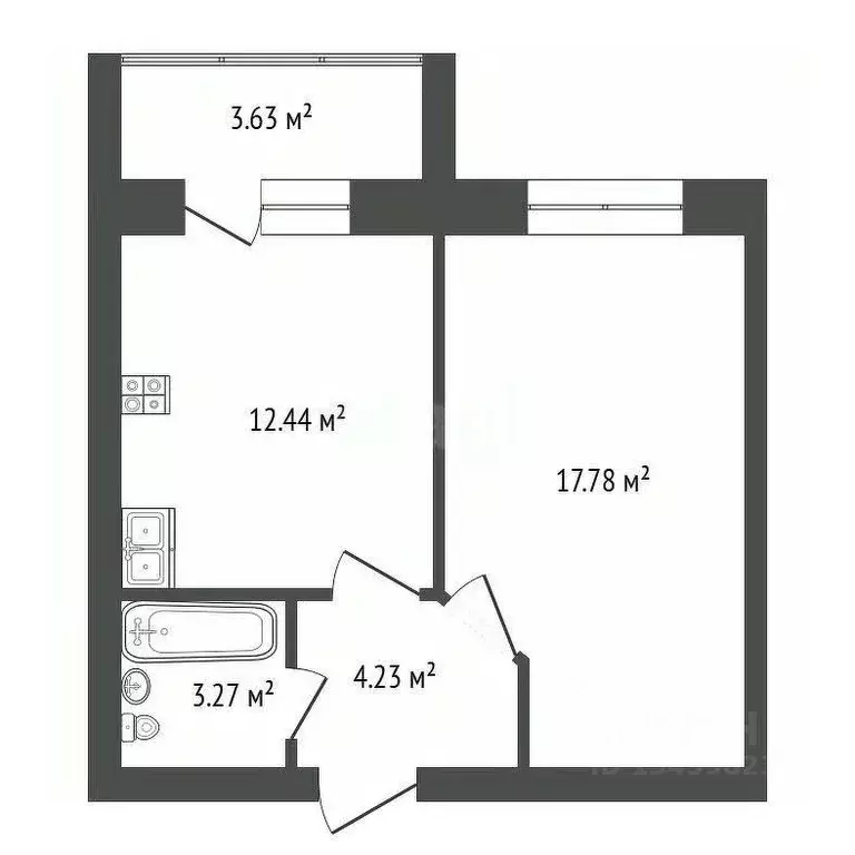 1-к кв. Марий Эл, Медведево городское поселение, Медведево пгт ул. ... - Фото 2