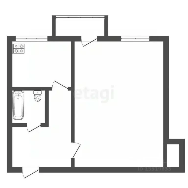 1-к кв. Челябинская область, Озерск Набережная ул., 11 (32.0 м) - Фото 1