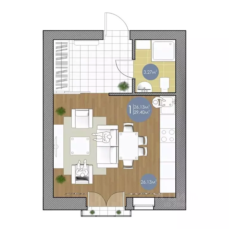 Студия Оренбургская область, Оренбургский район, пос. Пригородный, ... - Фото 1