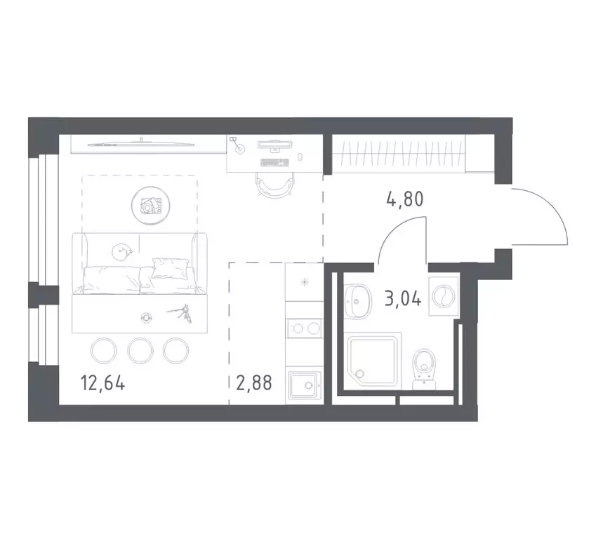 Квартира-студия: Ленинский городской округ, ЖК Новое Видное, 13.1 ... - Фото 1