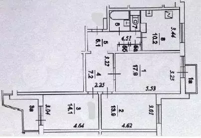 3-к. квартира, 74,9 м, 7/17 эт. - Фото 0