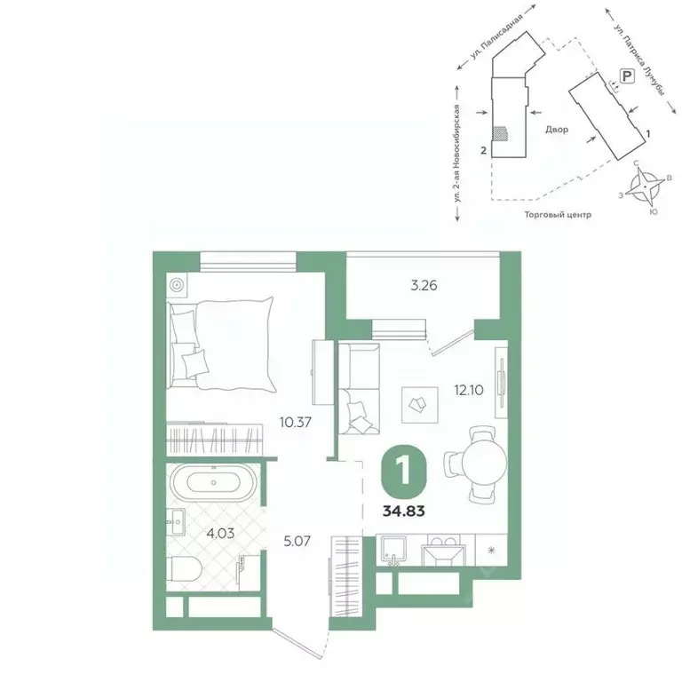 1-к кв. Свердловская область, Екатеринбург ул. Патриса Лумумбы, 4А ... - Фото 1