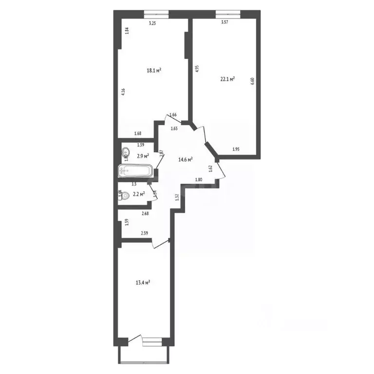 3-к кв. Саха (Якутия), Якутск ул. Семена Данилова, 3/3 (73.3 м) - Фото 2