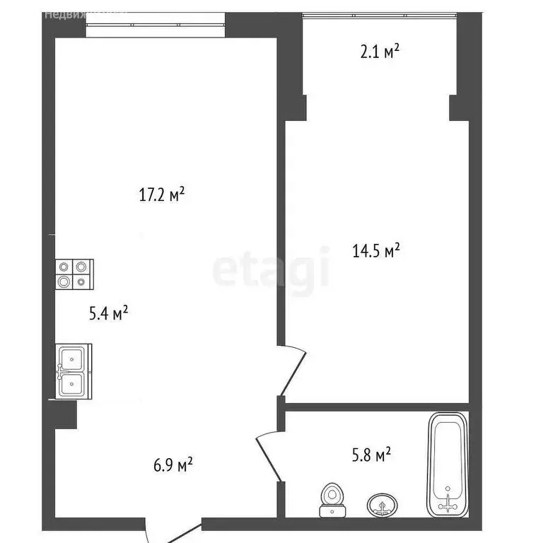 1-комнатная квартира: Тюмень, Первомайская улица, 8 (49.8 м) - Фото 0