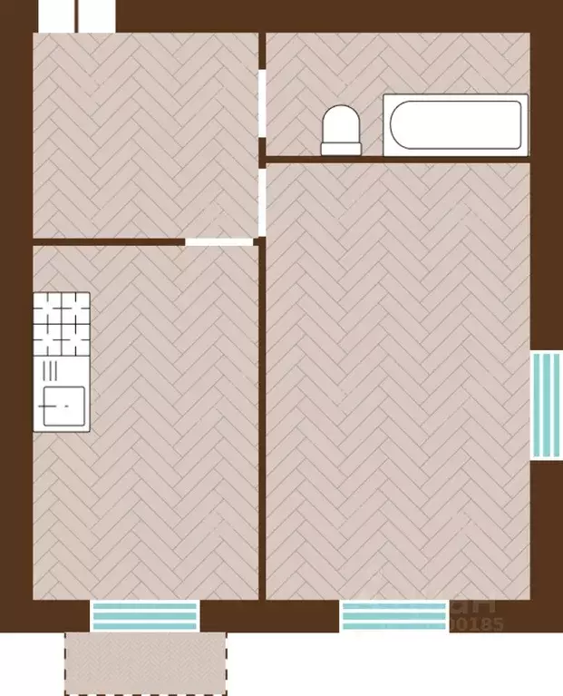 1-к кв. Калининградская область, Гурьевский муниципальный округ, пос. ... - Фото 1