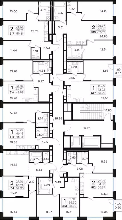 2-комнатная квартира: Нижний Новгород, Нижегородский район (59.31 м) - Фото 1