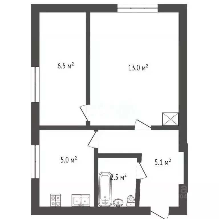 2-к кв. Севастополь ул. Бакинская, 14 (32.1 м) - Фото 2