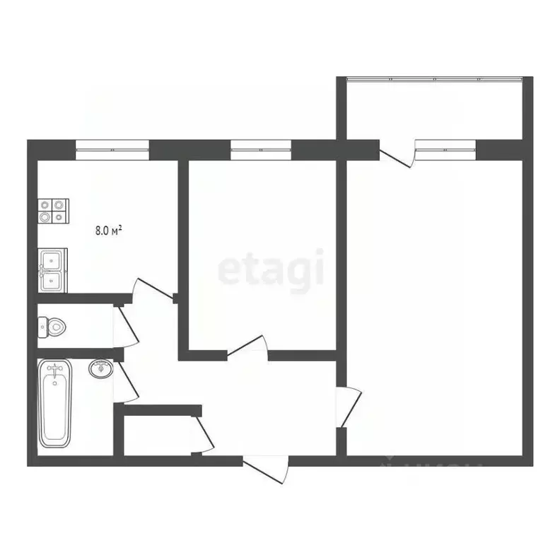 2-к кв. Владимирская область, Ковров ул. Кирова, 77 (53.9 м) - Фото 1