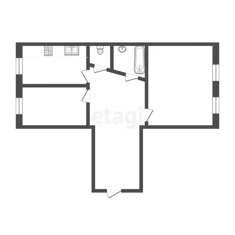 2-к кв. Московская область, Яхрома Дмитровский муниципальный округ, ... - Фото 2