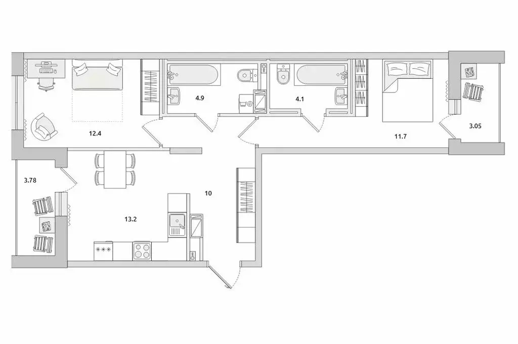 2-комнатная квартира: Санкт-Петербург, Белоостровская улица, 10к3 ... - Фото 1