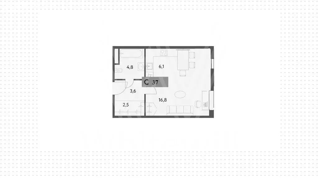 Квартира-студия: Москва, Винницкая улица, 8к2 (37 м) - Фото 1