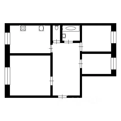 3-к кв. Татарстан, Казань ул. Юлиуса Фучика, 141 (65.0 м) - Фото 1