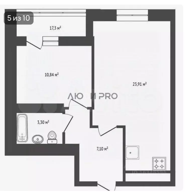 2-к кв. Башкортостан, Уфа бул. Давлеткильдеева, 5 (46.0 м) - Фото 2