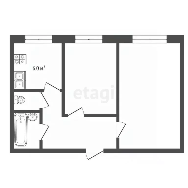 2-к кв. Московская область, Долгопрудный ул. Железнякова, 14 (44.0 м) - Фото 2