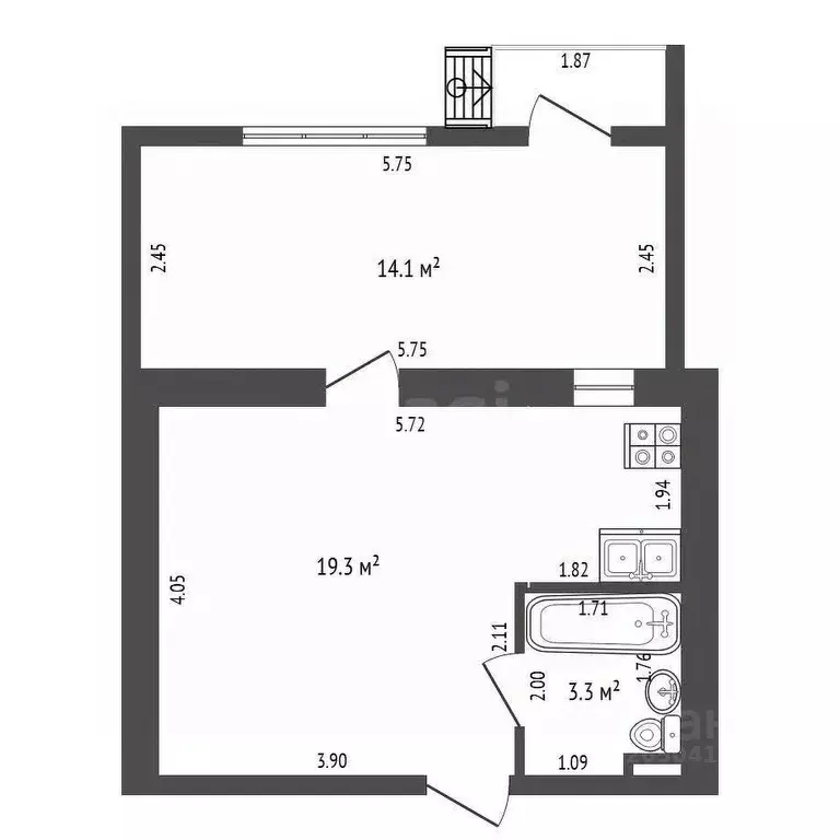1-к кв. Севастополь ул. Хрусталева, 119 (35.0 м) - Фото 1