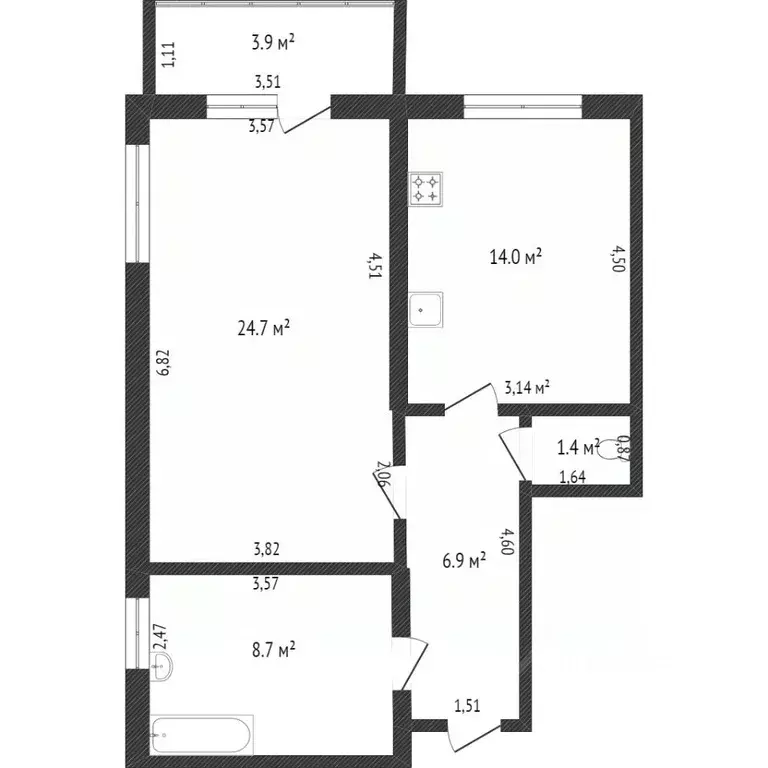1-к кв. Саратовская область, Саратов ул. Измайлова, 10 (49.1 м) - Фото 2
