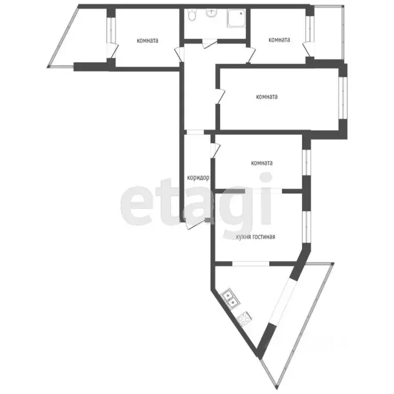 4-к кв. Крым, Симферополь ул. Бела Куна (88.5 м) - Фото 1