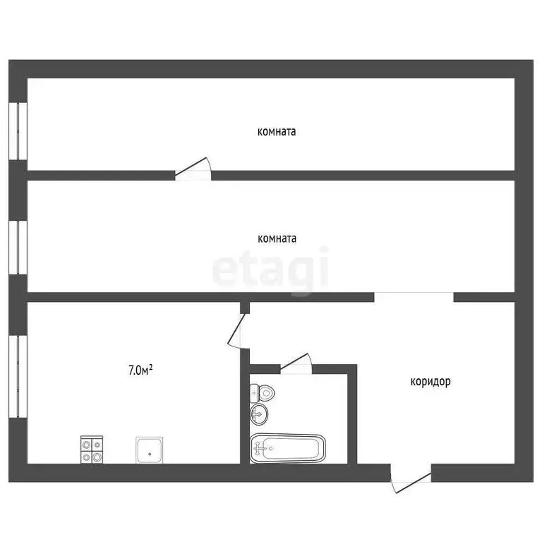 2-комнатная квартира: Ялуторовск, улица Ленина, 35 (42 м) - Фото 1