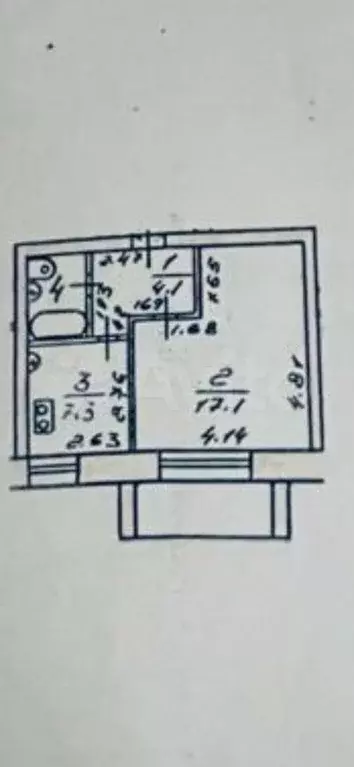 1-к. квартира, 34 м, 4/5 эт. - Фото 0