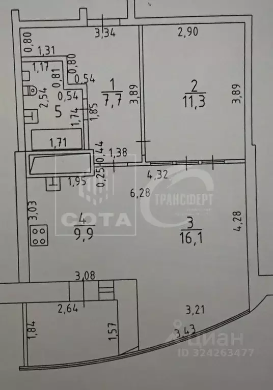 2-к кв. Воронежская область, Воронеж ул. Революции 1905 года, 31Е ... - Фото 2