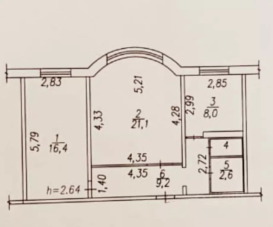 2-к кв. Кемеровская область, Новокузнецк ул. Рокоссовского, 19А (58.0 ... - Фото 0