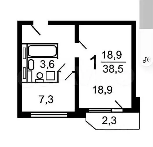 1-к. квартира, 37,6 м, 7/17 эт. - Фото 0