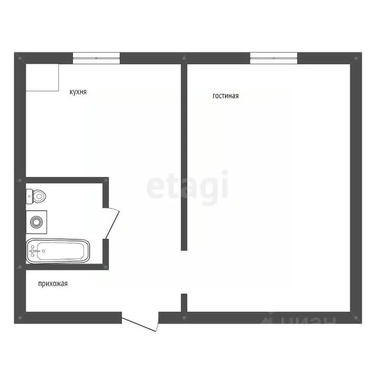 1-к кв. Амурская область, Белогорск ул. Чехова, 49 (27.4 м) - Фото 2