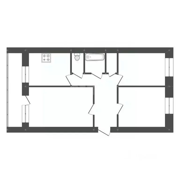3-к кв. Амурская область, Белогорск ул. Кирова, 47 (58.4 м) - Фото 2