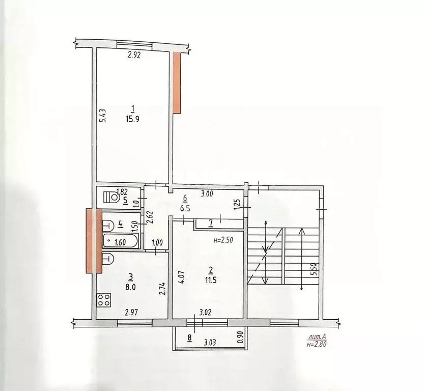 2-к кв. Краснодарский край, Ейск ул. Седина, 46/2 (46.4 м) - Фото 2