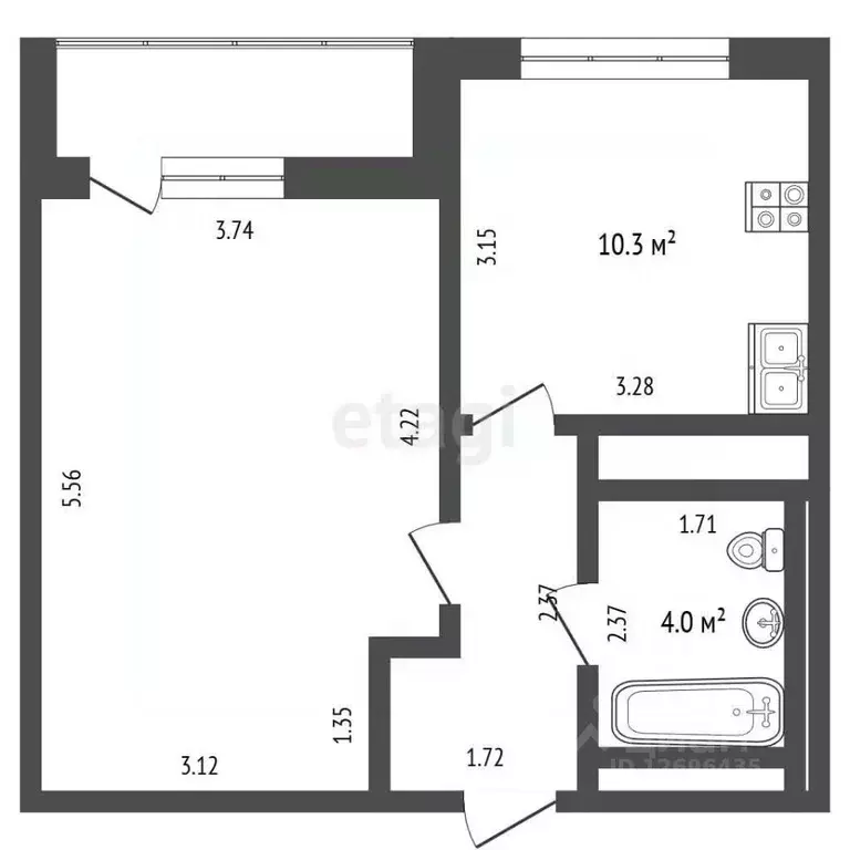 1-к кв. Москва Перовская ул., 6А (39.3 м) - Фото 2
