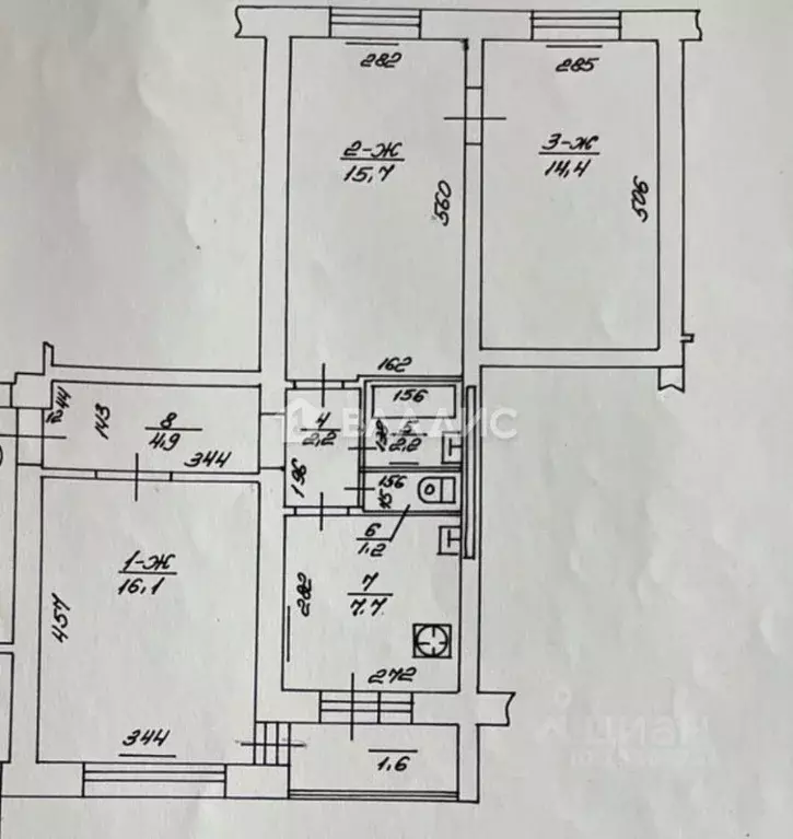 3-к кв. Калининградская область, Калининград Зоологическая ул., 11Б ... - Фото 2