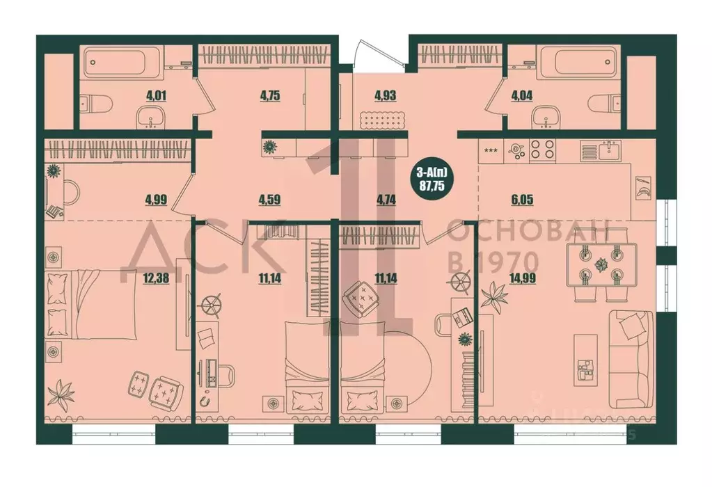 3-к кв. Ханты-Мансийский АО, Сургут 39-й мкр, Крылов жилой комплекс ... - Фото 1