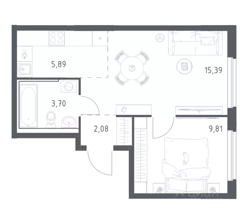 1-к кв. Ростовская область, Ростов-на-Дону Донские Легенды жилой ... - Фото 1