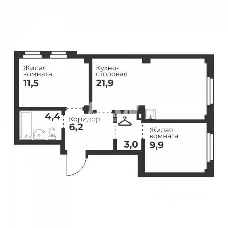 2-к кв. Челябинская область, Челябинск ул. Братьев Кашириных, 82/1 ... - Фото 2