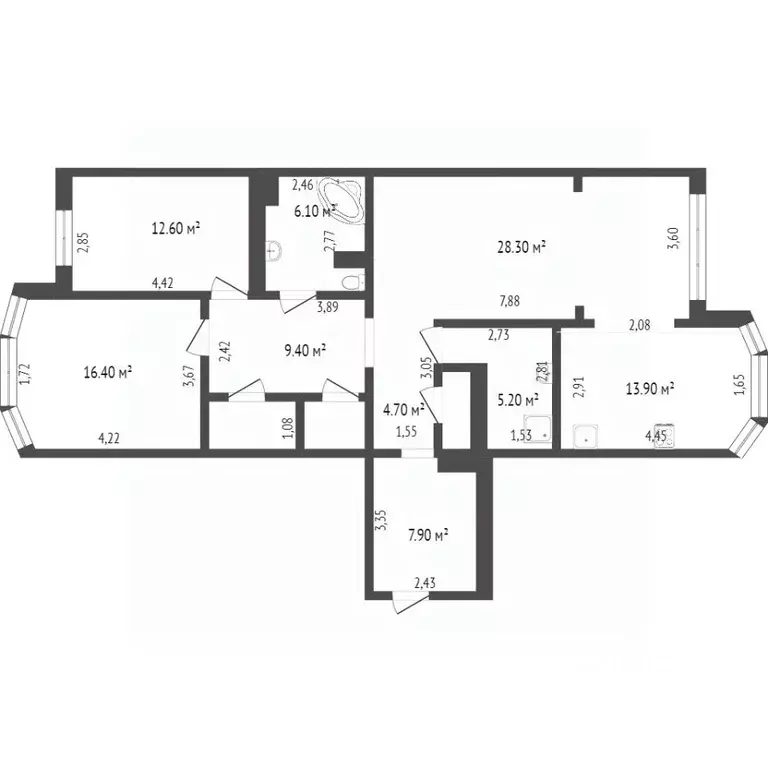 3-к кв. Кемеровская область, Кемерово ул. Свободы, 3 (104.2 м) - Фото 2