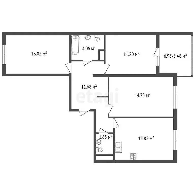 3-комнатная квартира: Петергоф, Парковая улица, 14к4 (70.2 м) - Фото 0