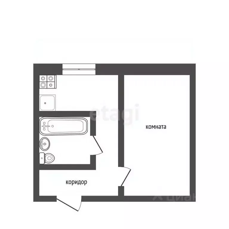 1-к кв. Татарстан, Альметьевск ул. Белоглазова, 46 (29.0 м) - Фото 2