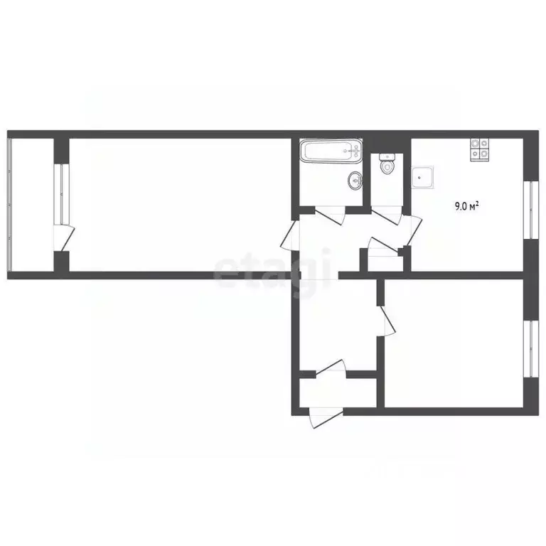 2-к кв. Ямало-Ненецкий АО, Муравленко ул. Губкина, 17 (51.8 м) - Фото 1