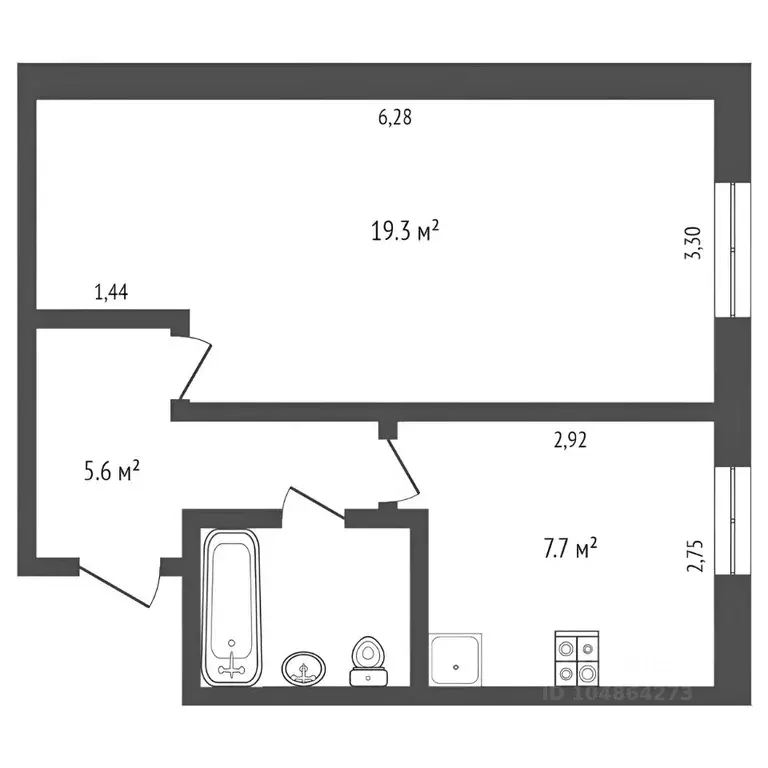 1-к кв. Татарстан, Набережные Челны просп. Мира, 25 (36.0 м) - Фото 2