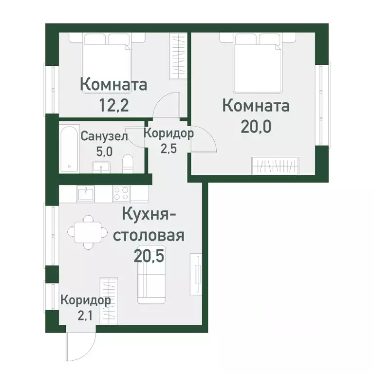 2-к кв. Челябинская область, Челябинский городской округ, пос. ... - Фото 0